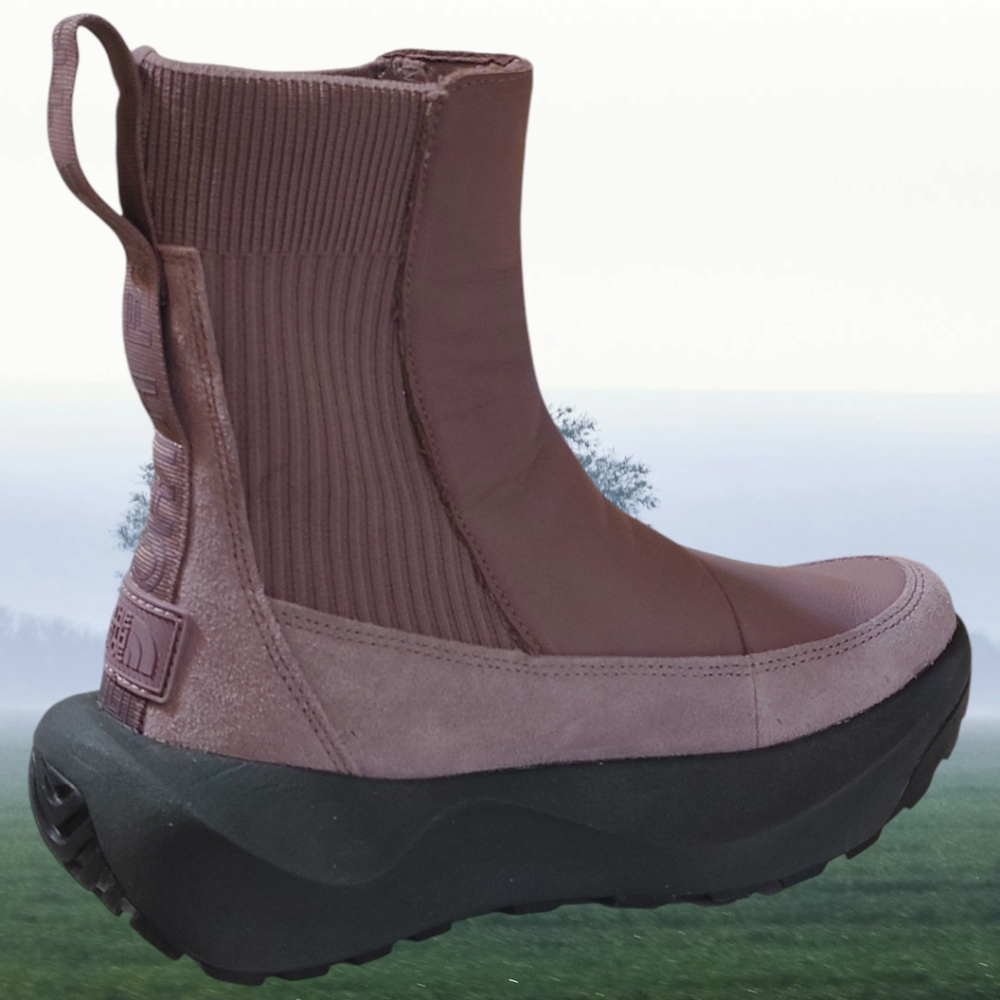 NEW! The North Face Halseigh Knit Winter Snow Rain Boots Size 6. Soft mauve